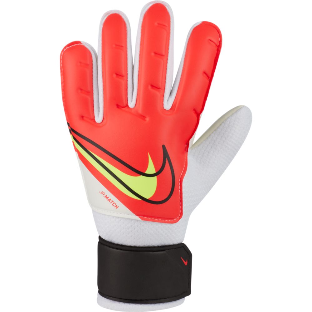 Nike Youth Match Goalkeeper Gloves - Bright Crimson-Volt (Single - Outer)