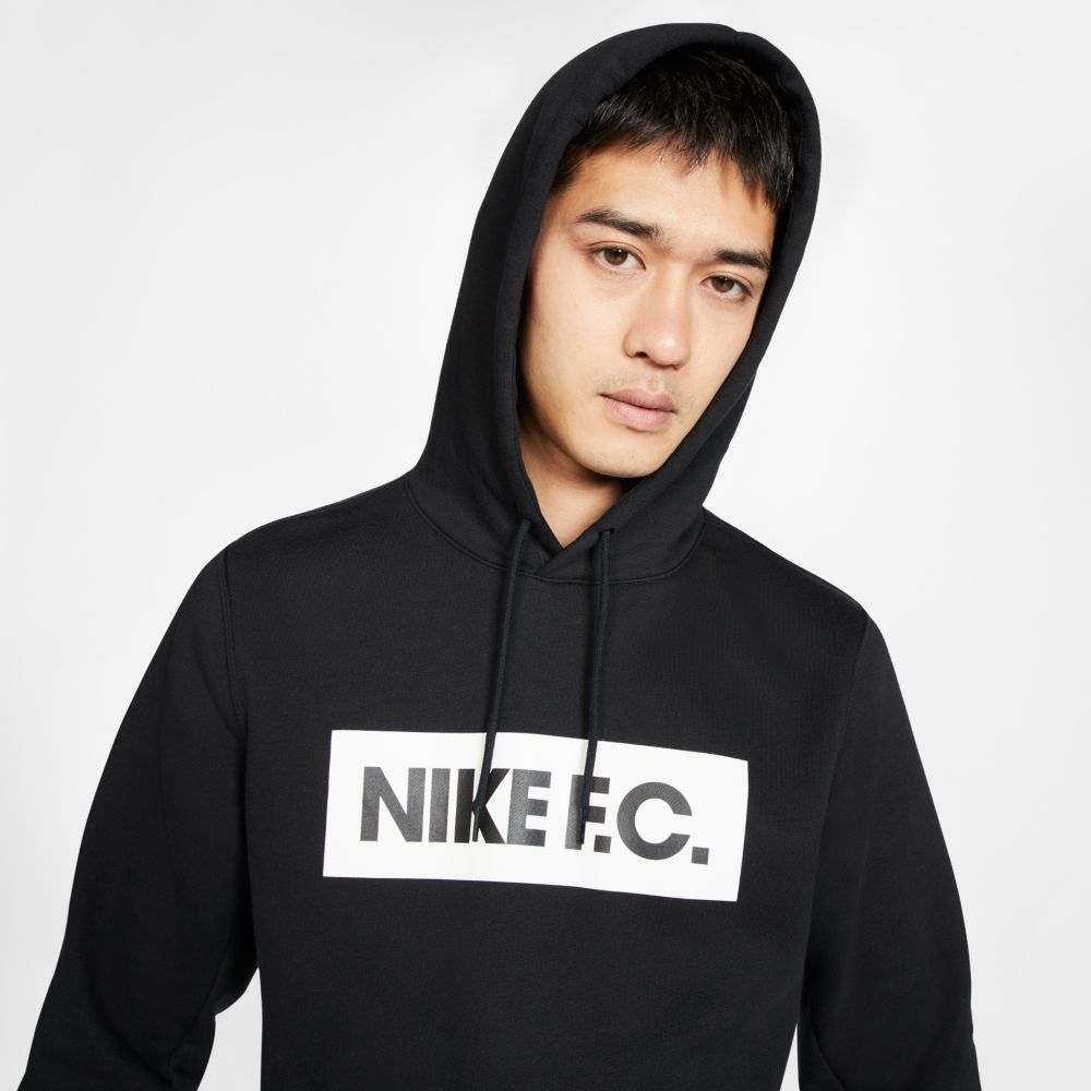 Nike FC Essential Fleece Hoodie - Black-White (Detail 1)