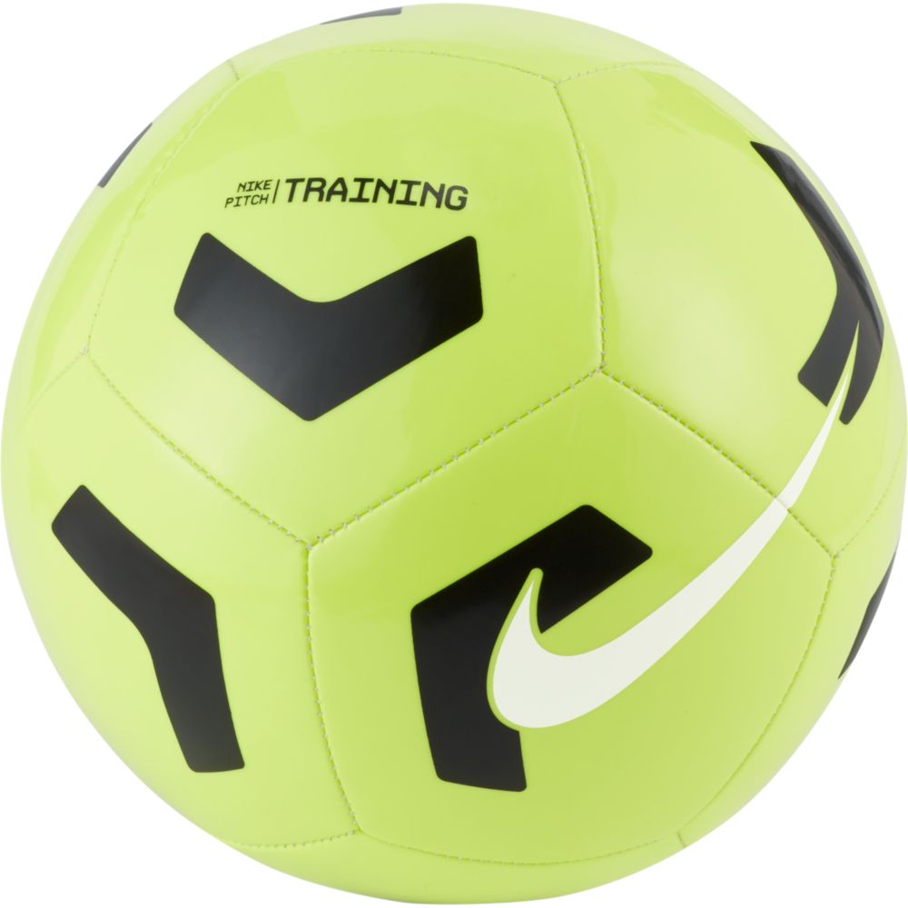 Nike Pitch Training Soccer Ball - Volt-Black (Front)