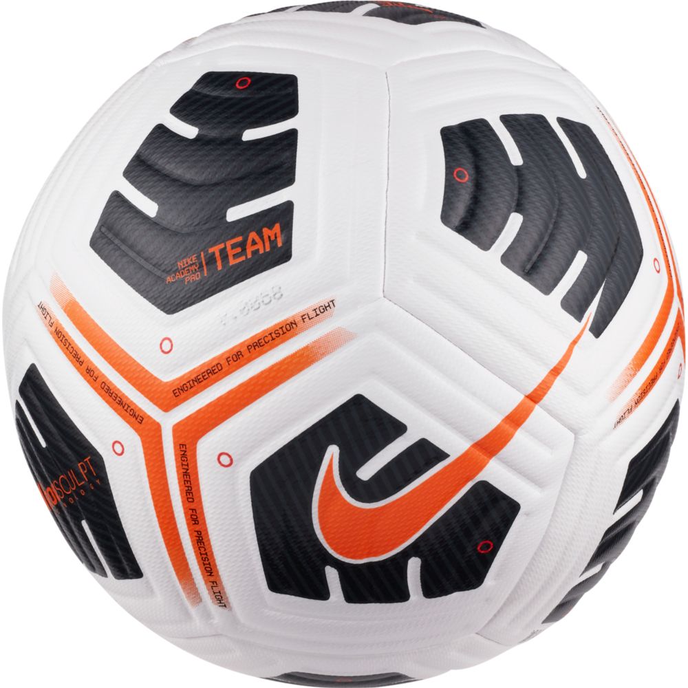 Nike Academy Pro Team Soccer Ball - White-Black-Orange (View 1)