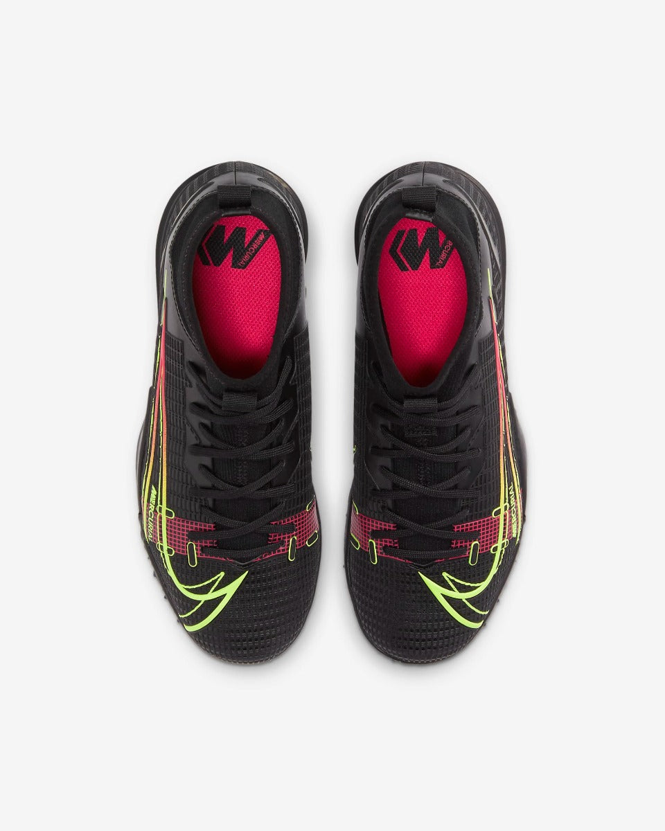 Nike JR Mercurial Superfly 8 Academy TF - Black-Volt-Crimson
