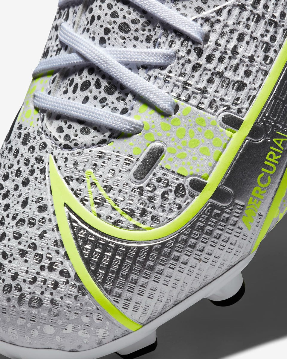 Nike JR Vapor 14 Academy FG-MG - White-Grey-Volt (Detail 2)