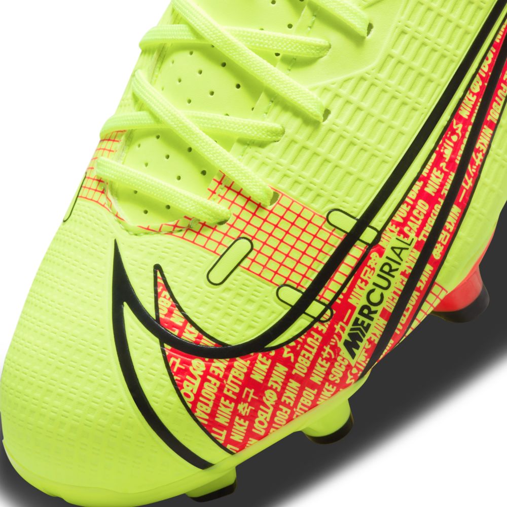Nike Kids Vapor 14 Academy FG-MG - Volt-Bright Crimson (Detail 2)