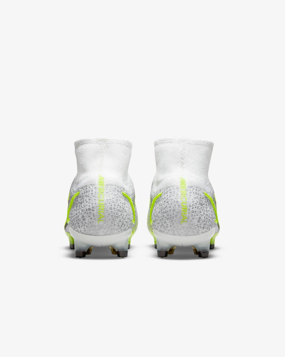 Nike Superfly 8 Elite FG - White-Grey-Volt (Pair - Back)