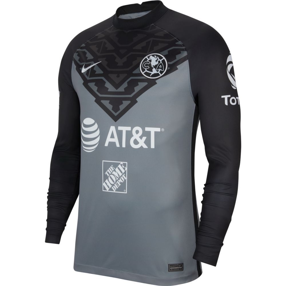 Nike 2021-22 Club America Stadium Goalkeeper LS Jersey - Smoke Grey-Black (Front)