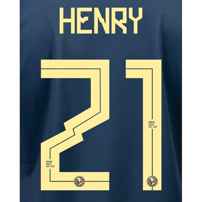 Club America 2021/22 Away Henry #21 Jersey Name Set (Main)
