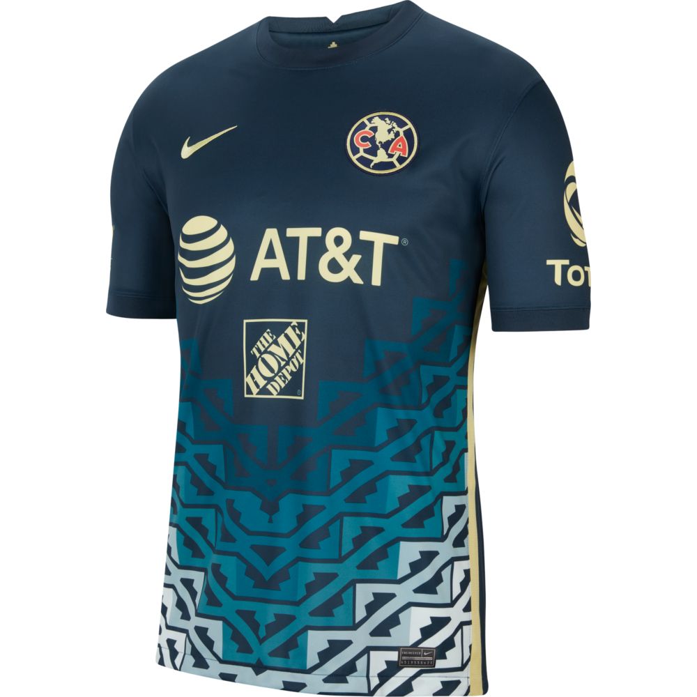 Nike 2021-22 Club America Away Jersey - Navy-Yellow (Front)