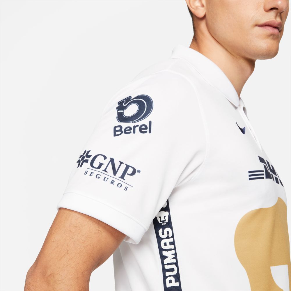 Nike 2021-22 Pumas Dry-Fit Home Jersey - White-Obsidian (Detail 3)