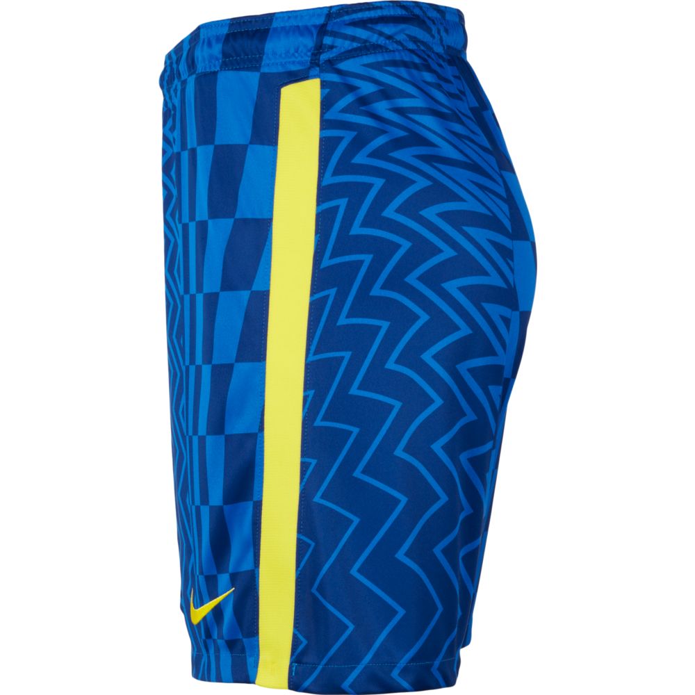 Nike 2021-22 Chelsea Dry-Fit Home Stadium Shorts - Lyon Blue-Yellow (Side)
