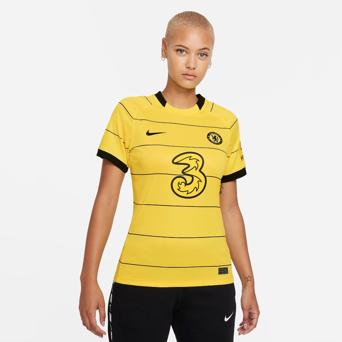 Nike 2021-22 Chelsea Women Away Jersey - Yellow (Model - Front)