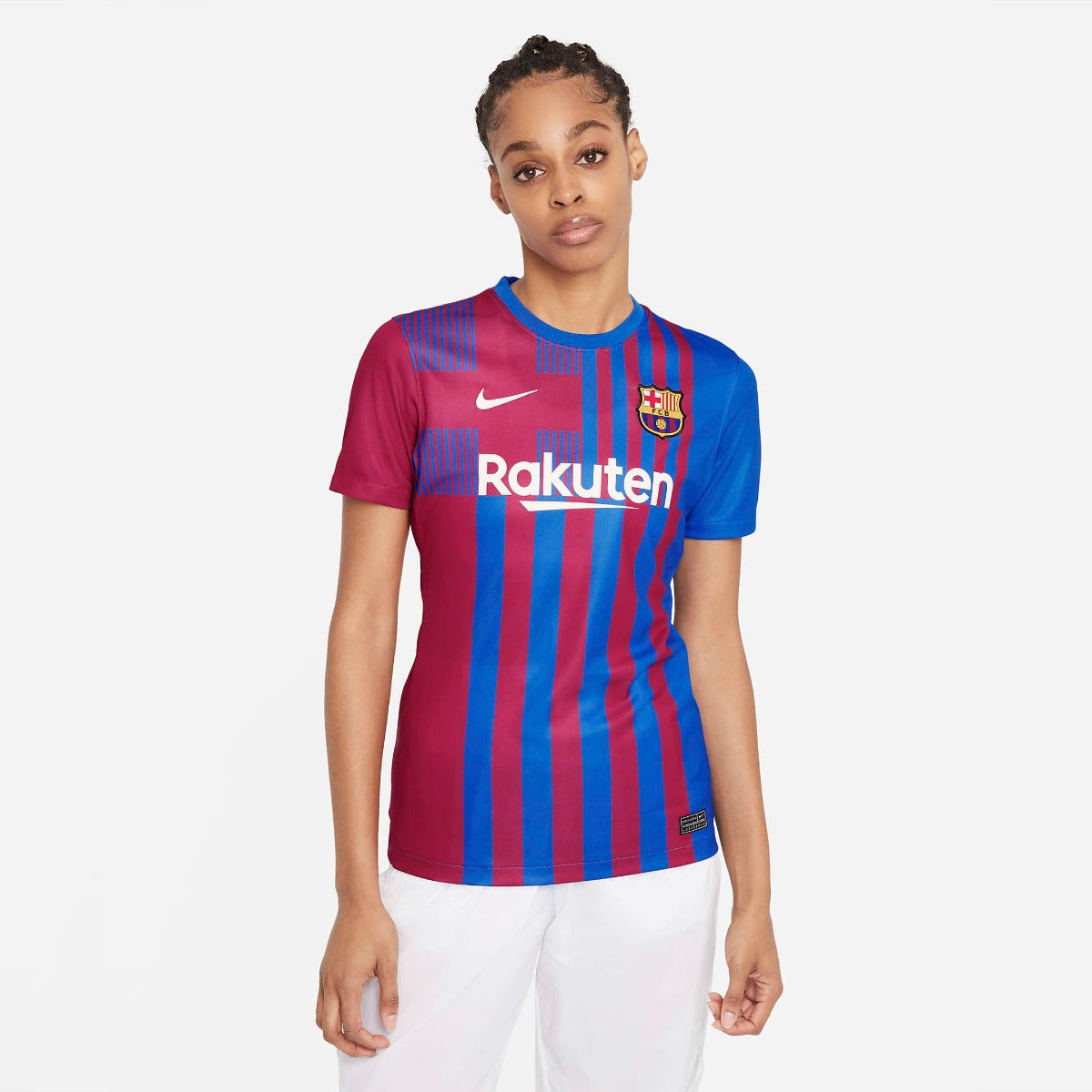 Nike 2021-22 Barcelona Women Home Jersey - Soar-Noble Red (Model - Front)