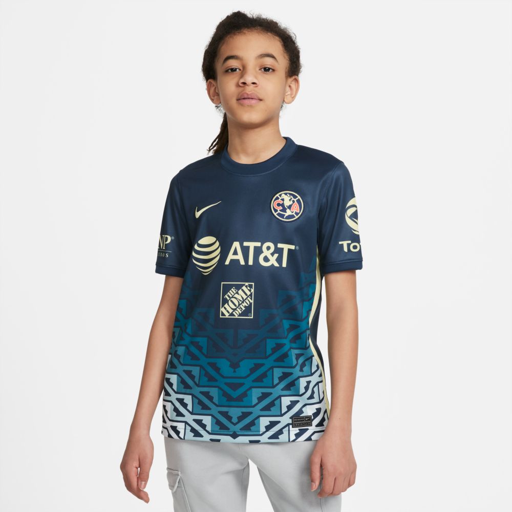 Nike 2021-22 Club America Youth Away Jersey - Navy (Model - Front)