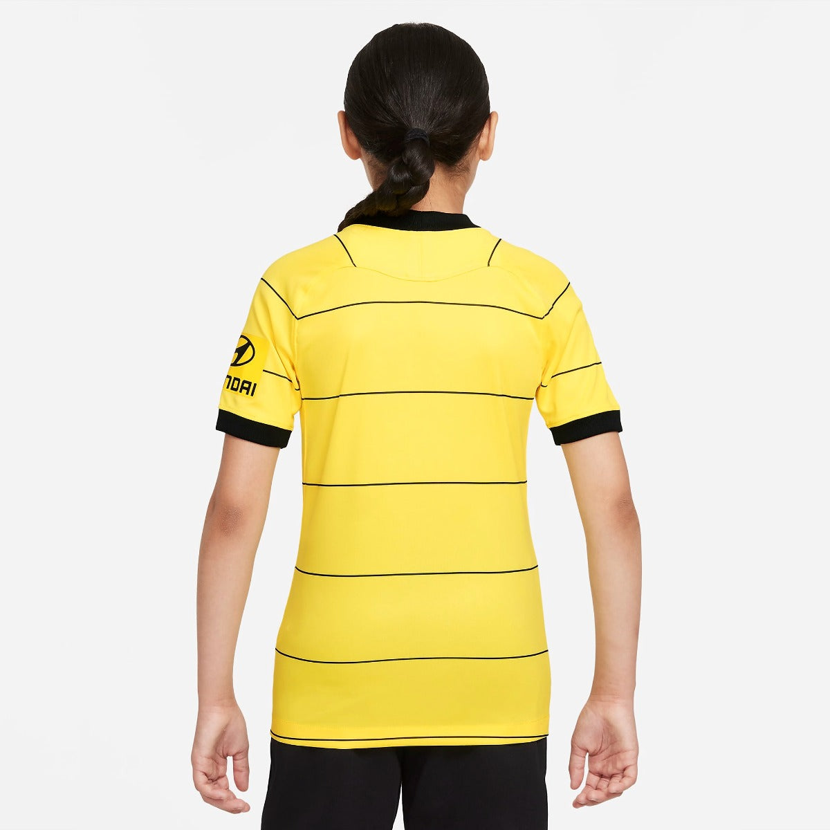 Nike 2021-22 Chelsea Youth Away Jersey - Yellow (Model - Back)