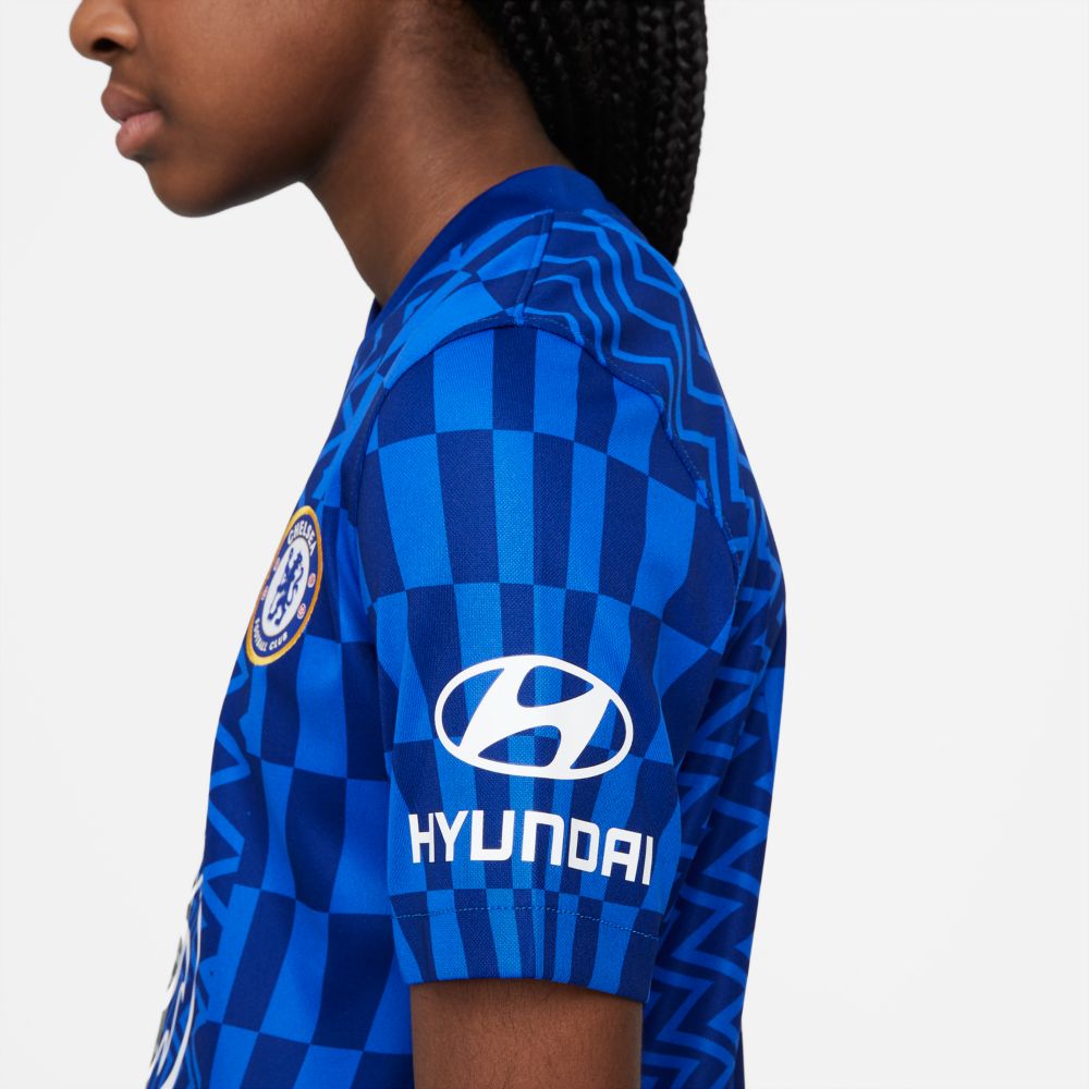 Nike 2021-22 Chelsea Youth Home Jersey - Lyon Blue (Detail 2)