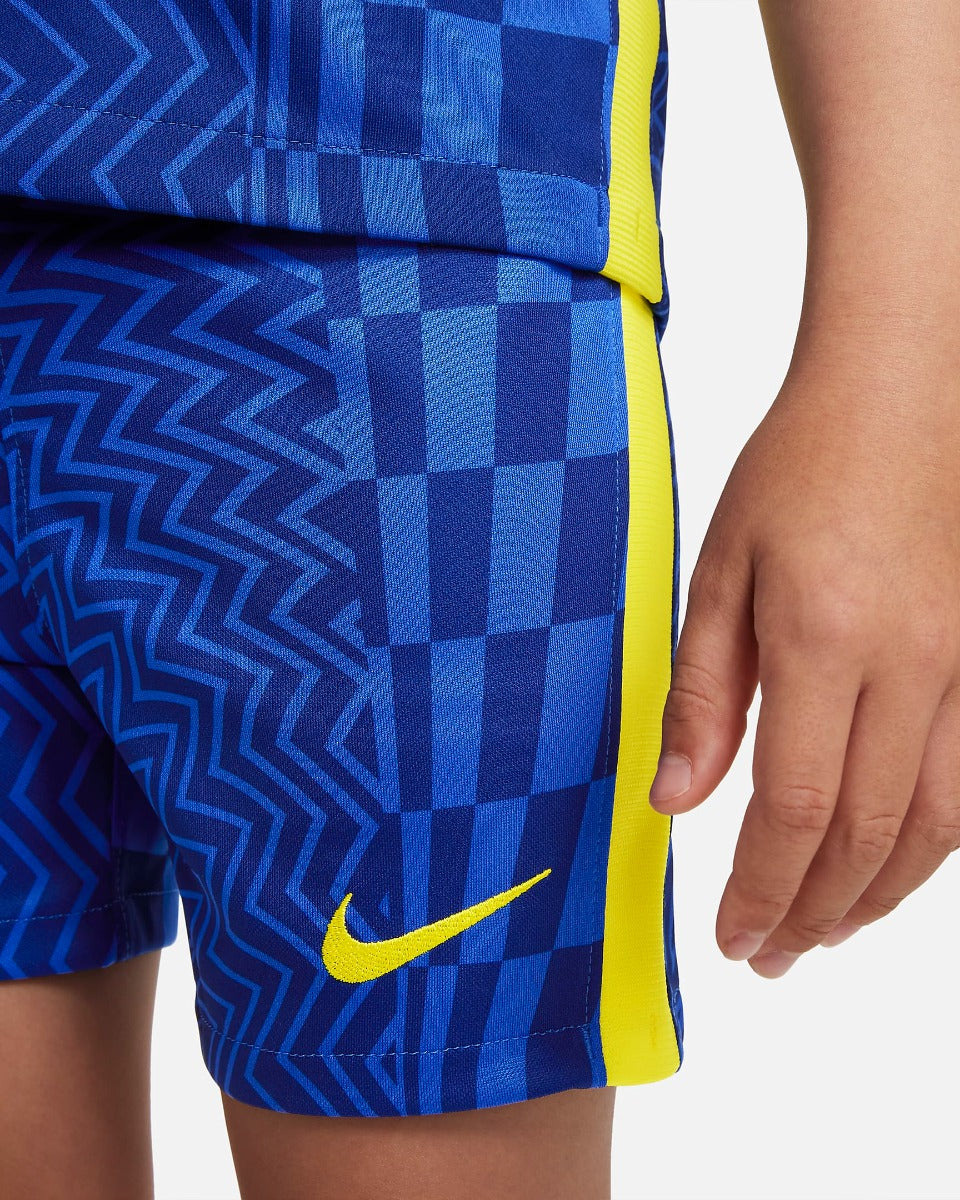 Nike 2021-22 Chelsea Little Kids Home Kit - Blue-Yellow (Detail 5)