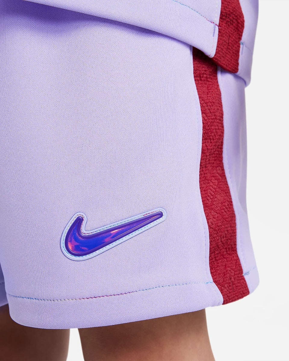 Nike 2021-22 Barcelona Little Kids Away Kit - Purple Pulse (Detail 6)
