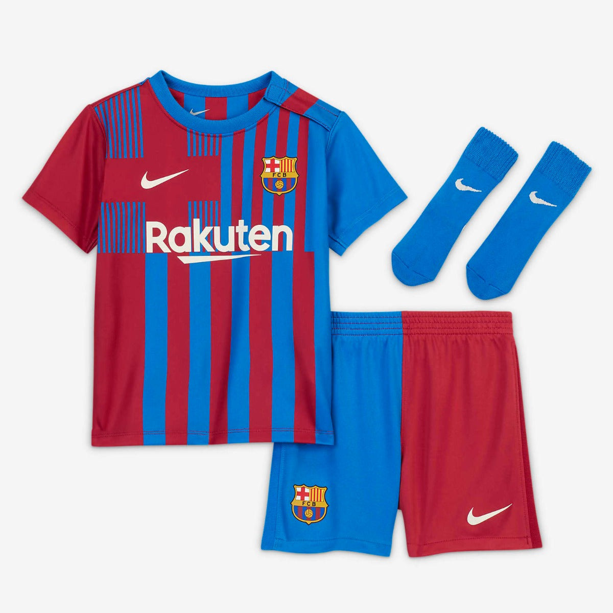 Nike 2021-22 Barcelona Baby Home Kit - Soar-Noble Red (Front)