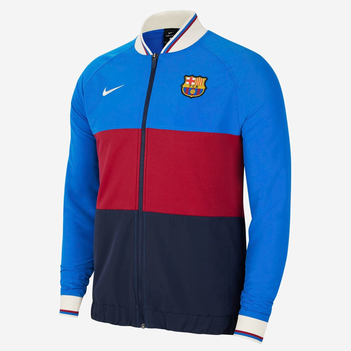 Nike 2021-22 Barcelona Track Top - Blue-Noble Red (Front)