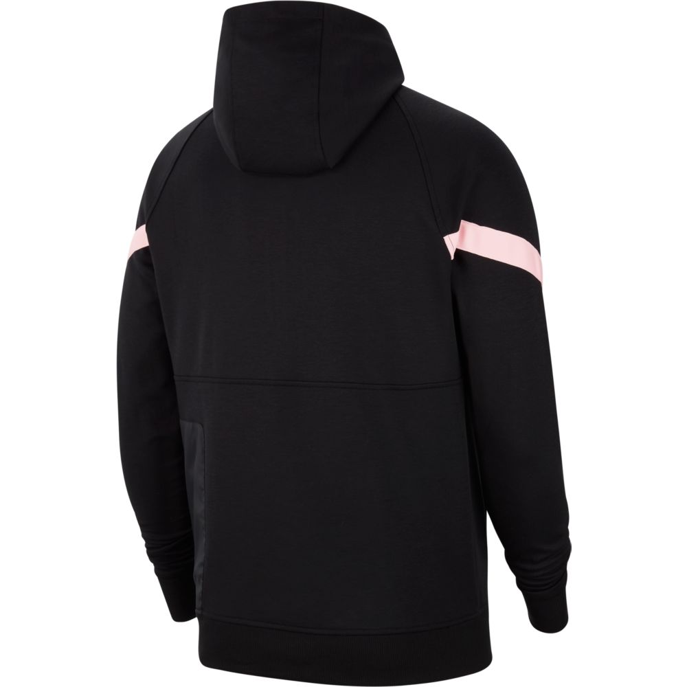 Nike 2021-22 PSG Travel Fleece Hoodie - Black-Pink (Back)