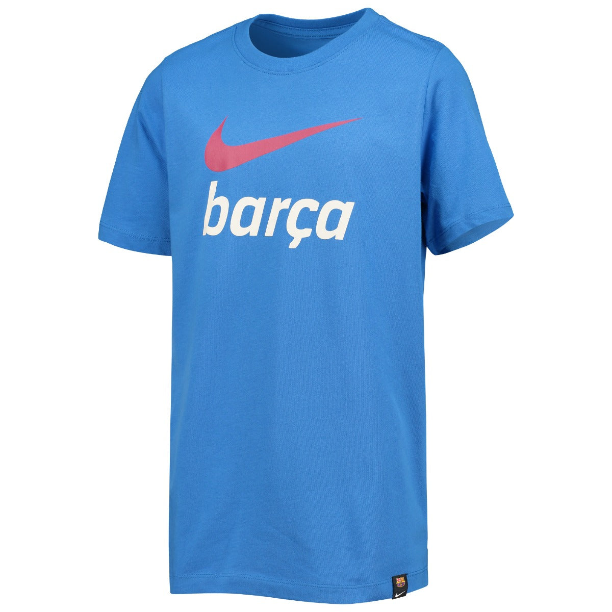 Nike 2021-22 Barcelona Youth Swoosh Club Tee - Signal Blue (Front)