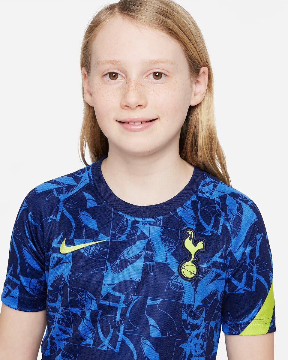 Nike 2021-22 Tottenham Youth Dry-Fit Pre-Match SS Jersey - Blue-Navy (Detail 1)