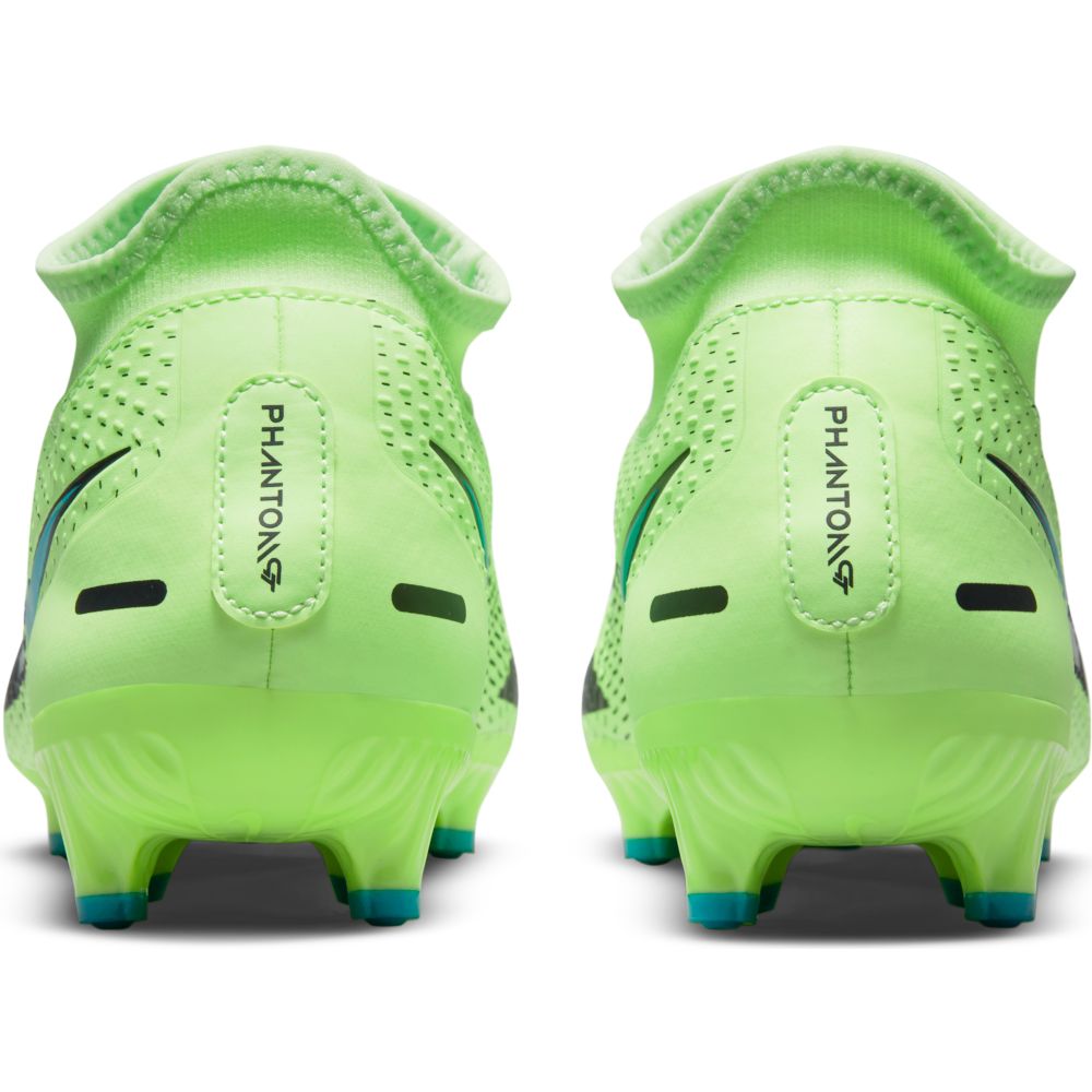Nike Phantom GT Academy DF FG-MG - Lime Glow-Aquamarine (Pair - Back)