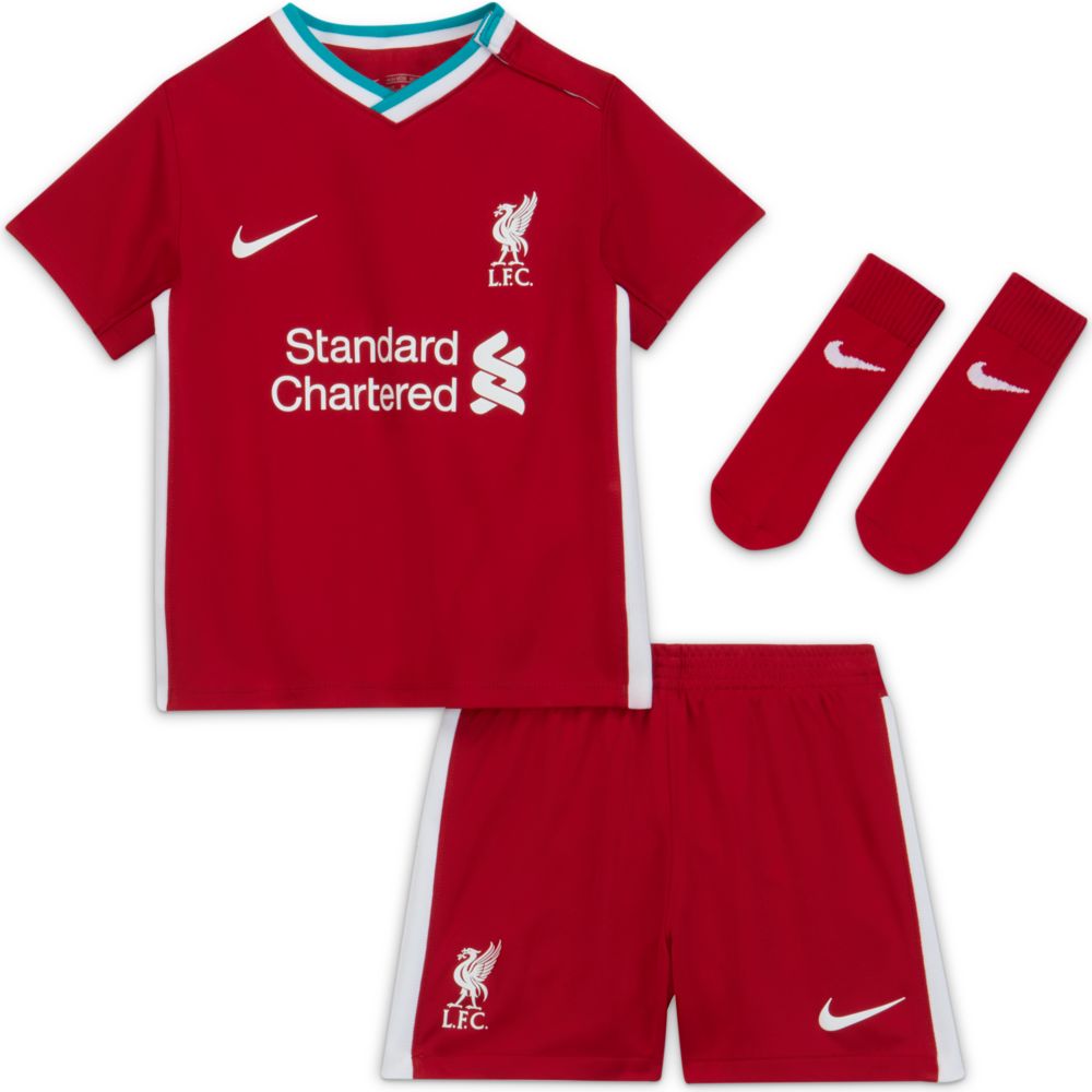Nike 2020-21 Liverpool Home Baby-Toddler Kit - Red-White