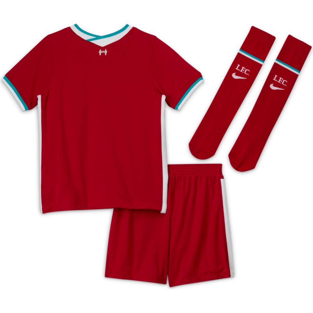 Nike 2020-21 Liverpool Home Little Kids Kit - Red-White