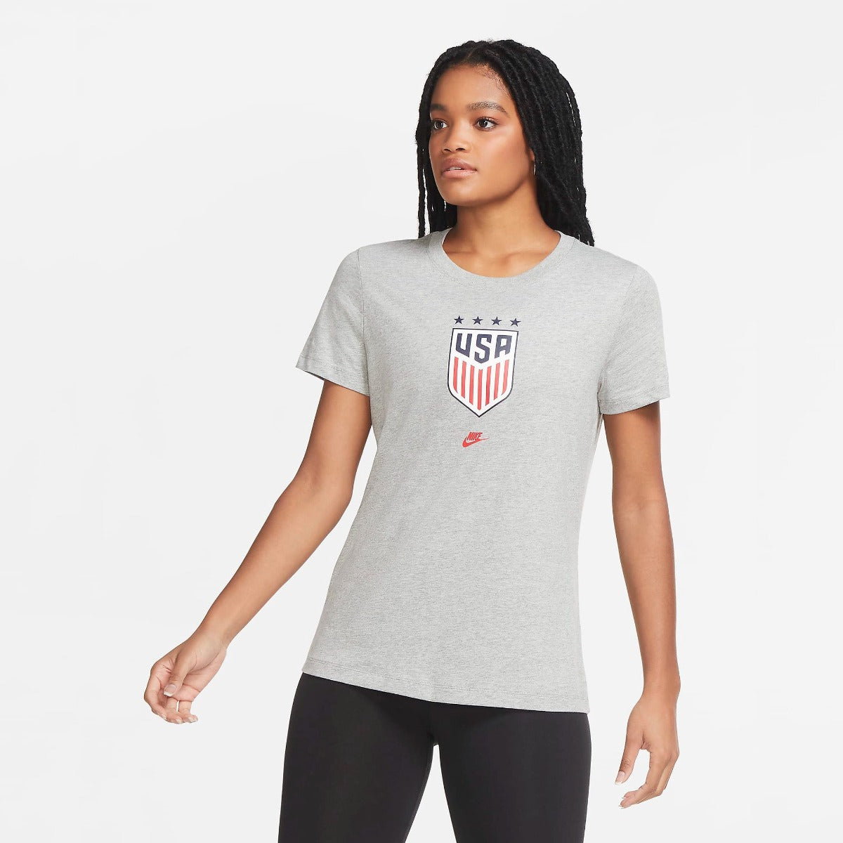 Nike 2020-21 USA Women 4 Star Crest Tee - Grey