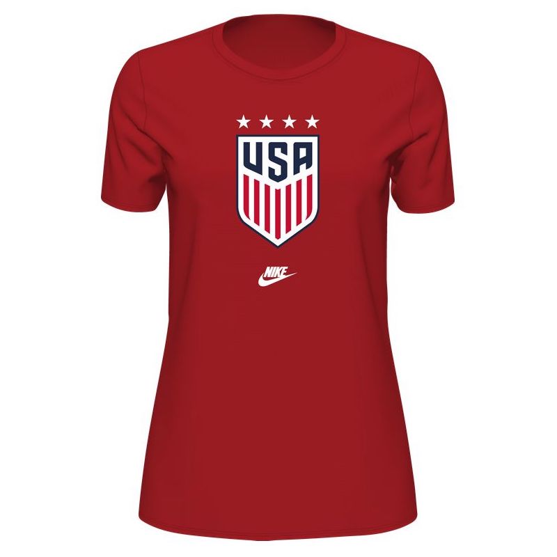 Nike 2021-22 USA Women 4Star Crest Tee - Red (Front)