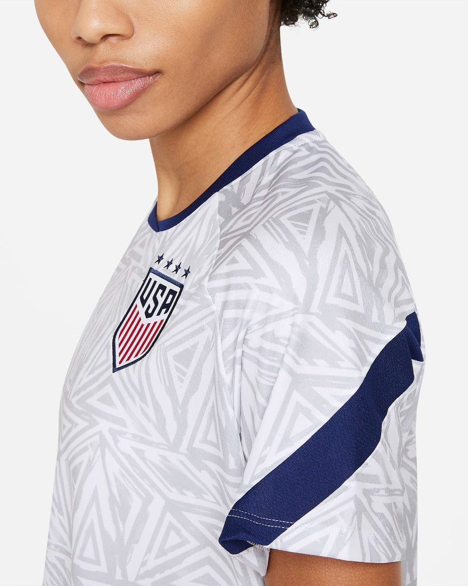Nike 2021-22 USA Women Pre-Match SS Jersey - White-Navy (Detail 2)