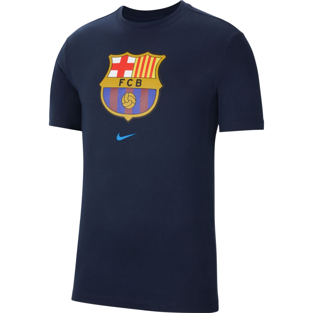 Nike 2021-22 Barcelona Evergreen Crest Tee - Navy (Front)