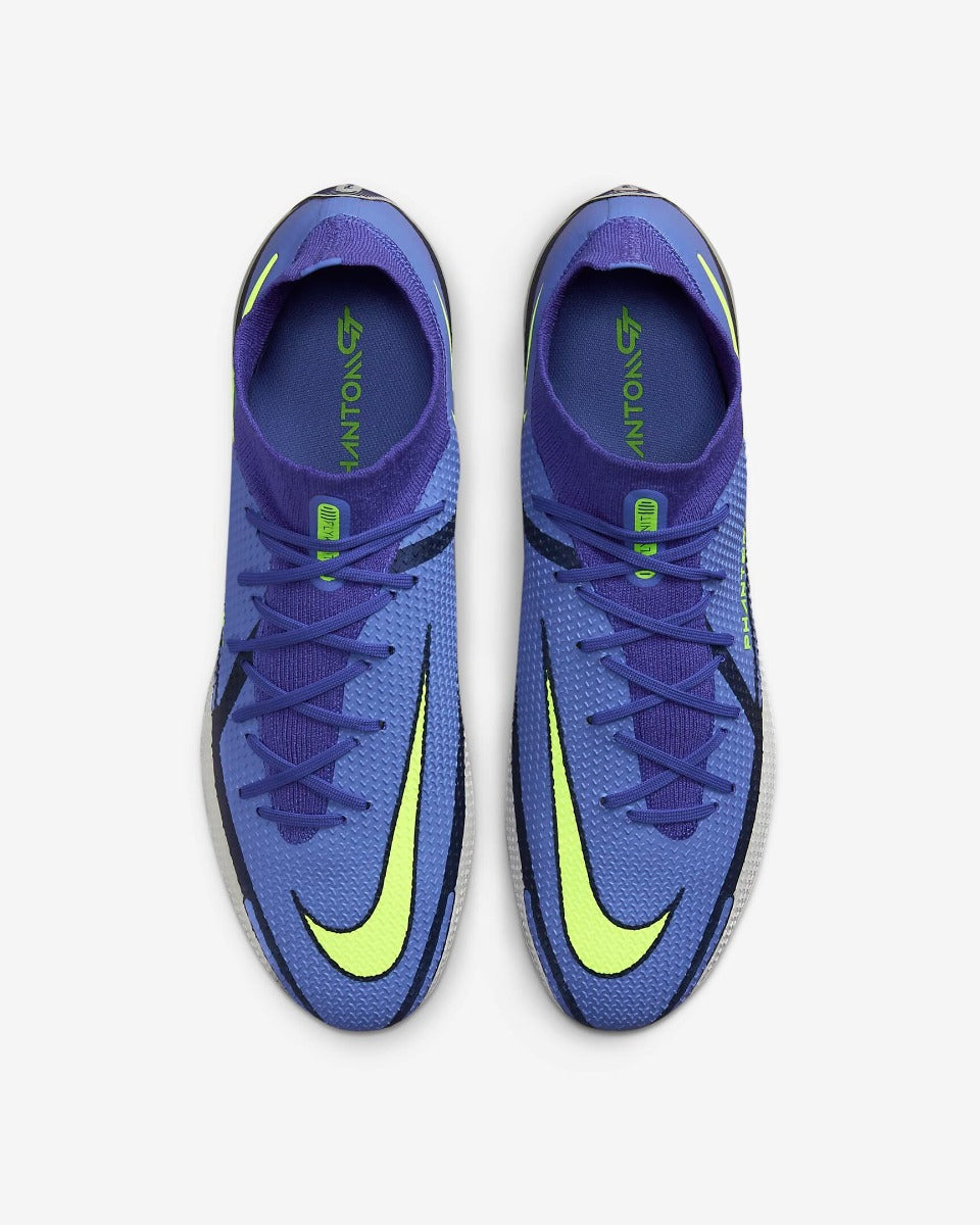 Nike Phantom GT2 Elite DF FG - Saphire-Grey-Volt	(Pair - Top)