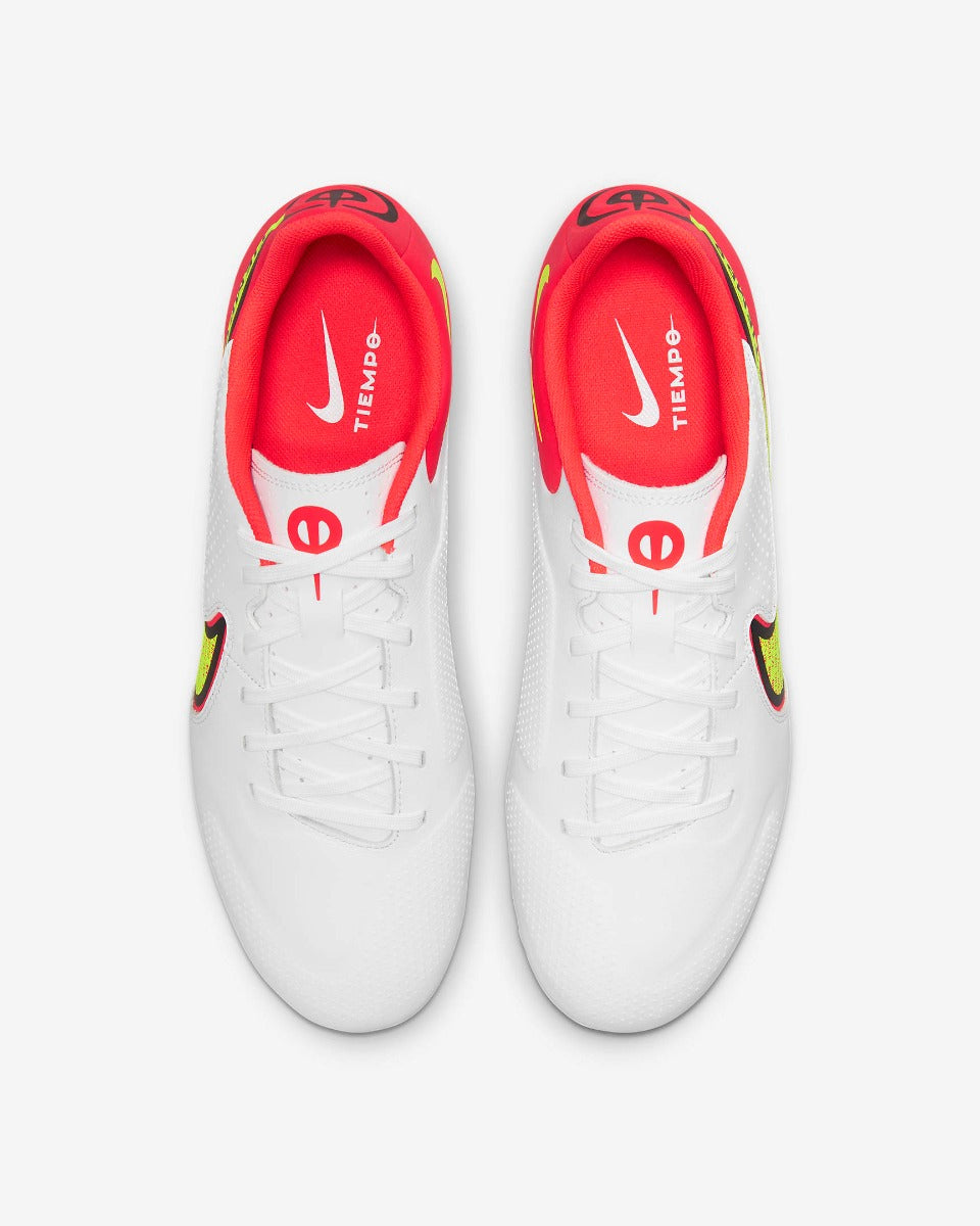 Nike Legend 9 Academy FG-MG - White-Volt-Crimson (Pair - Top)