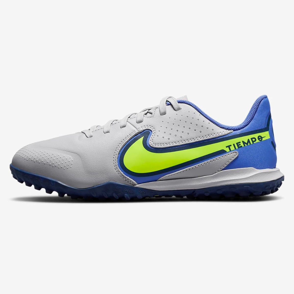 Nike Kids Legend 9 Academy Turf - Grey-Volt-Saphire (Side 1)
