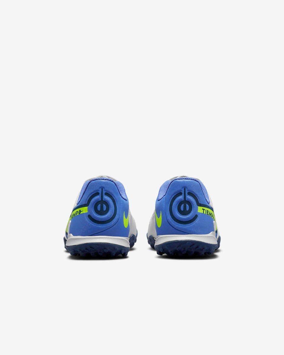 Nike Kids Legend 9 Academy Turf - Grey-Volt-Saphire (Pair - Back)