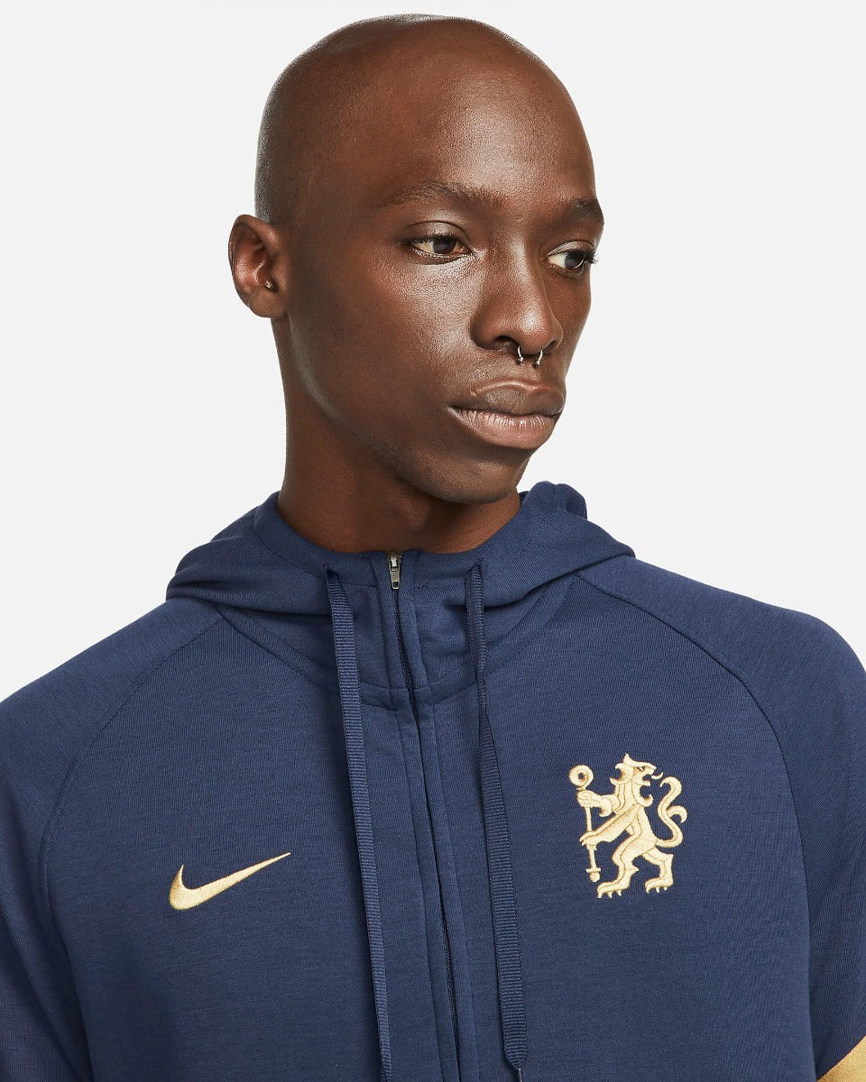 Nike 2022 Chelsea Half Zip Travel Hoodie - Navy-Gold (Detail 1)