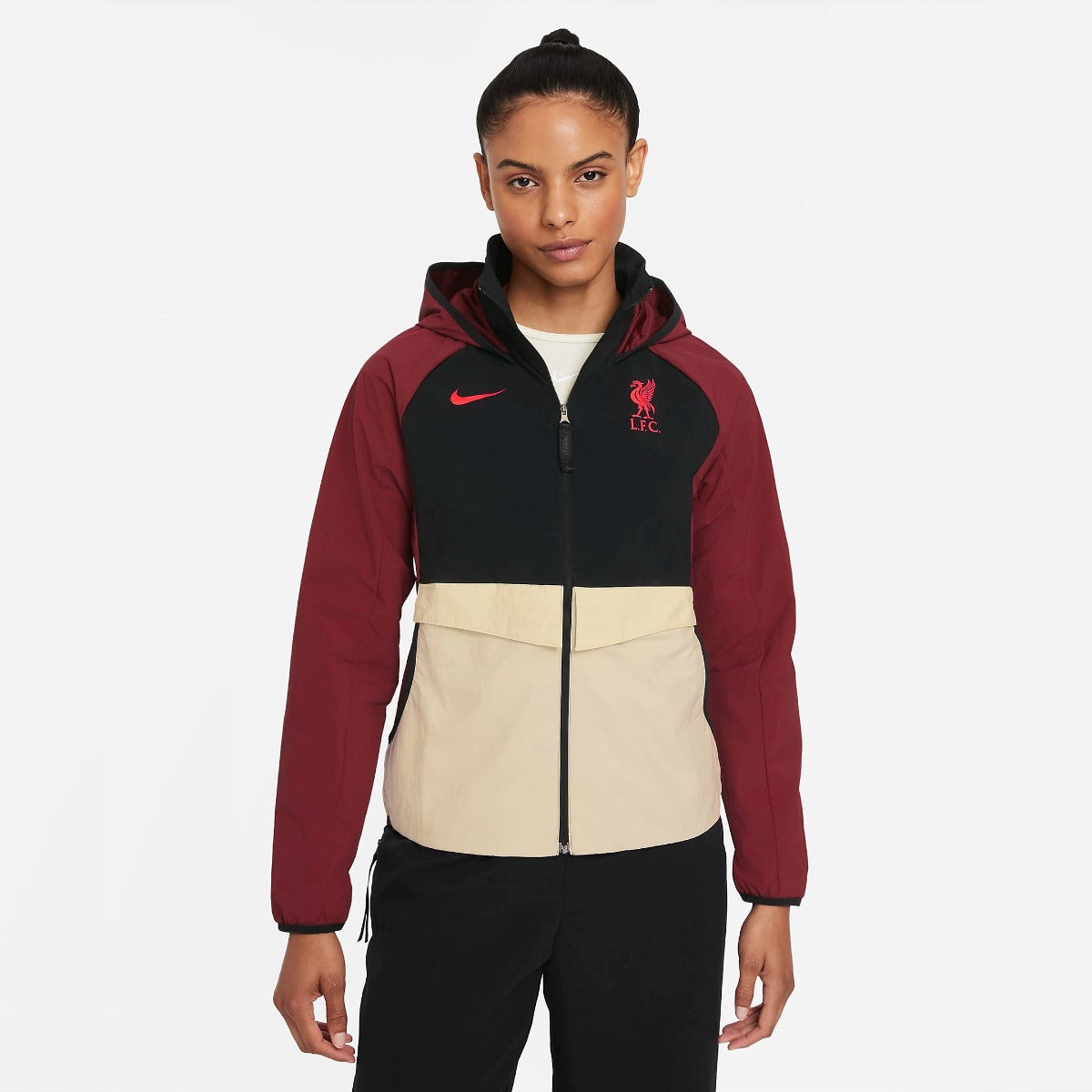 Nike 2021-22 Liverpool Women AWF Lite Jacket - Red-Fossil-Black (Model - Front)