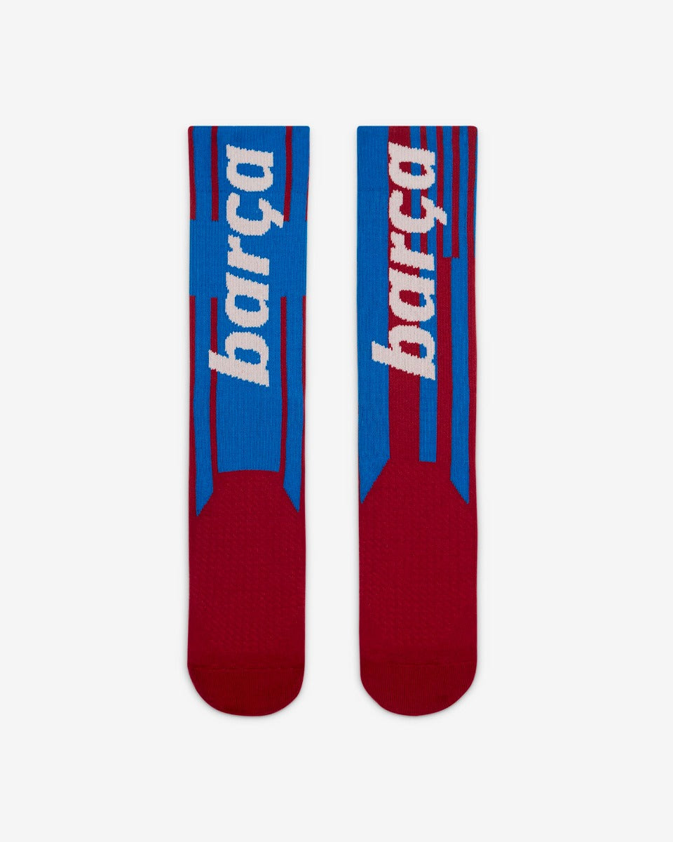 Nike 2022 Barcelona SNKR Crew Sox - Noble Red-Soar (Pair - Front)
