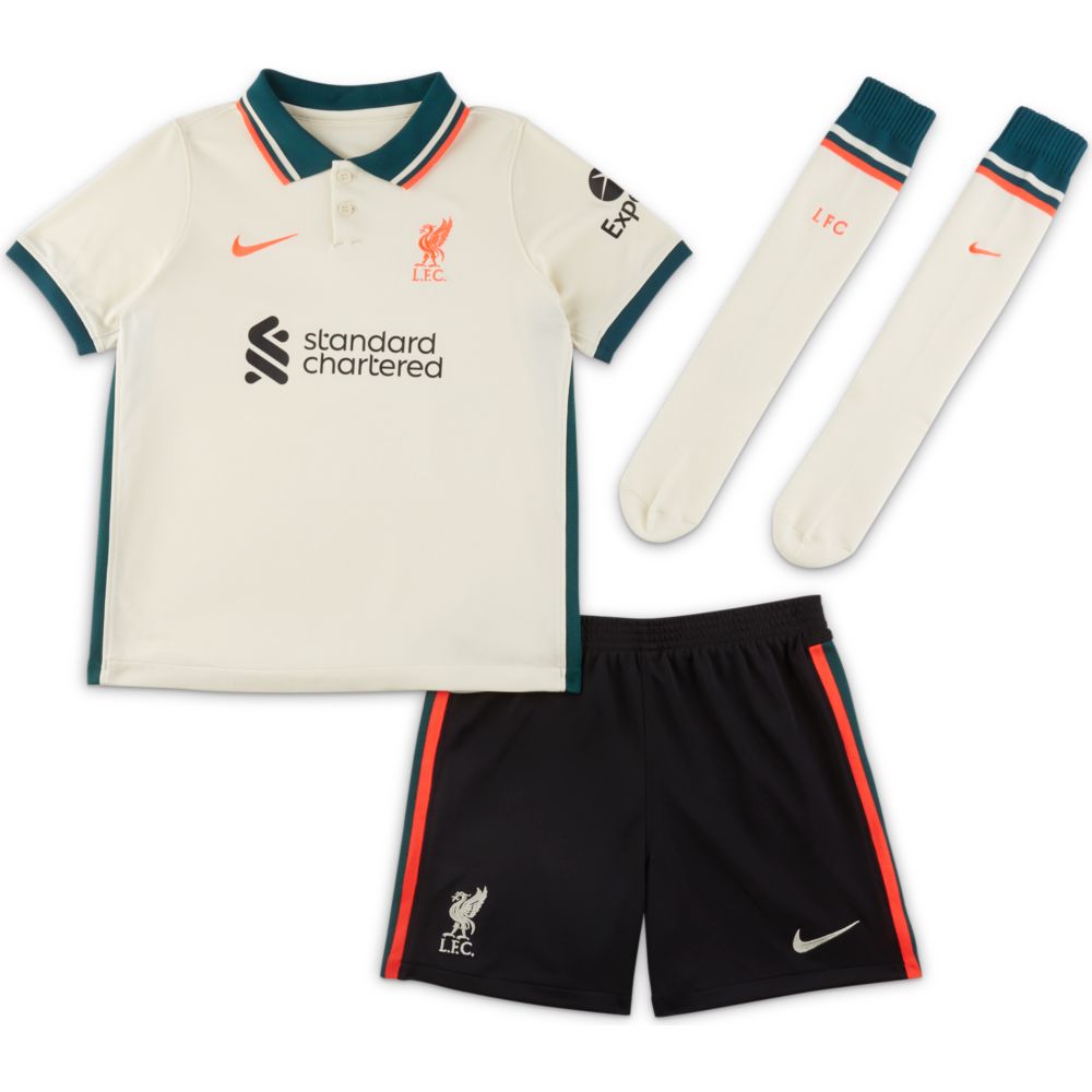 Nike 2021-22 Liverpool Little Kids Away Kit - Fossil