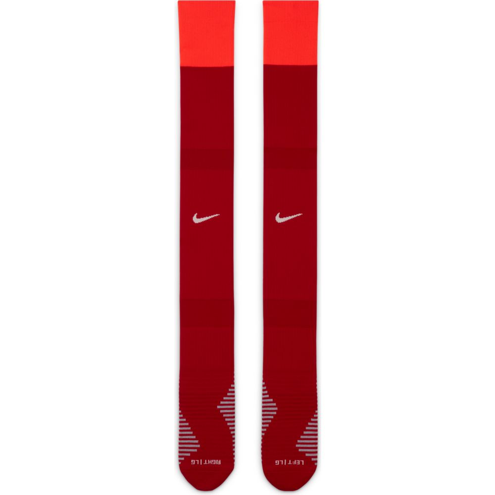 Nike 2021-22 Liverpool Stadium Home OTC Socks- Gym Red (Pair - Front)