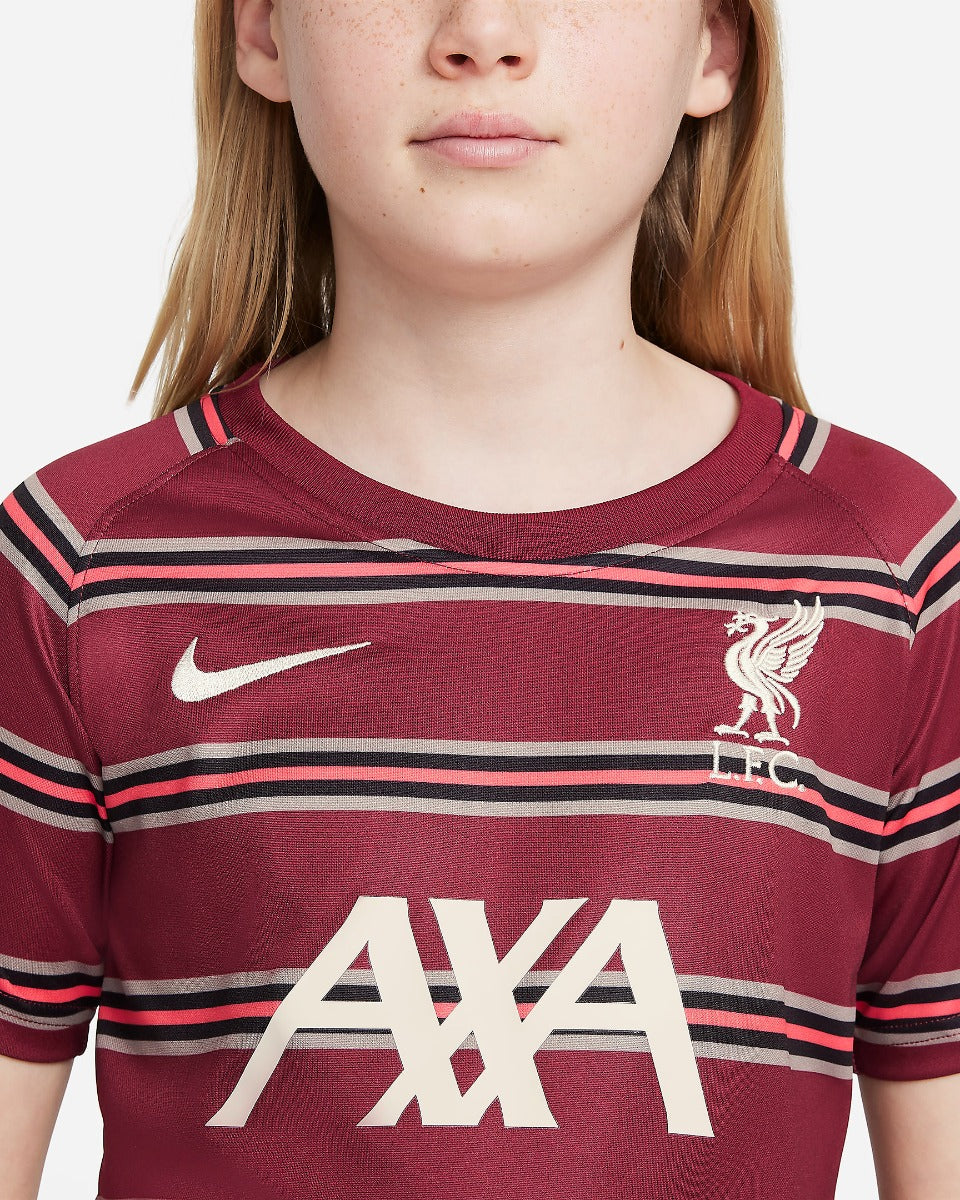 Nike 2021-22 Liverpool Youth Pre-Match SS Jersey - Team Red-Crimson (Detail 2)