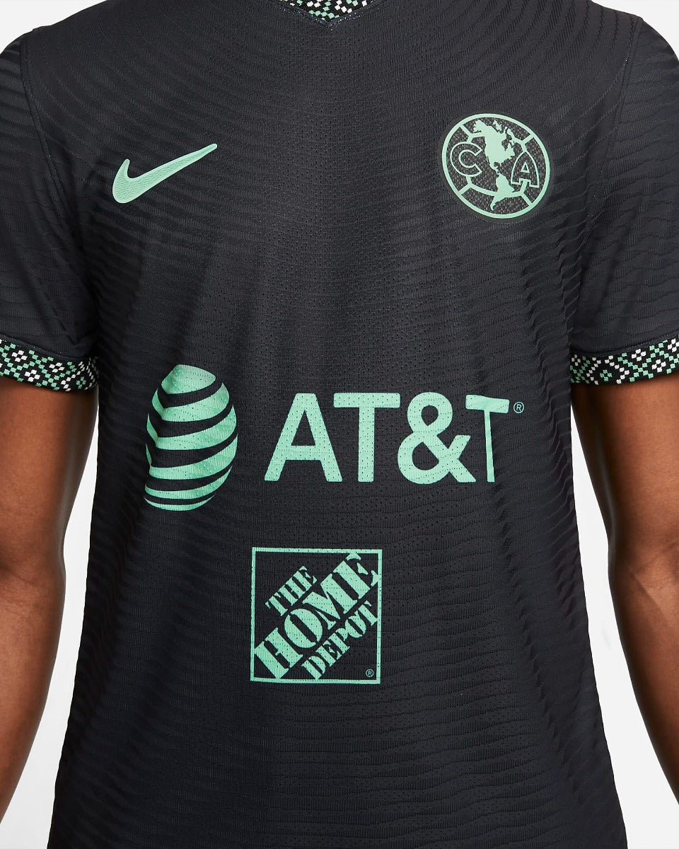 Nike 2022 Club America Third ADV Match Jersey - Black-Healing Jade (Detail 2)