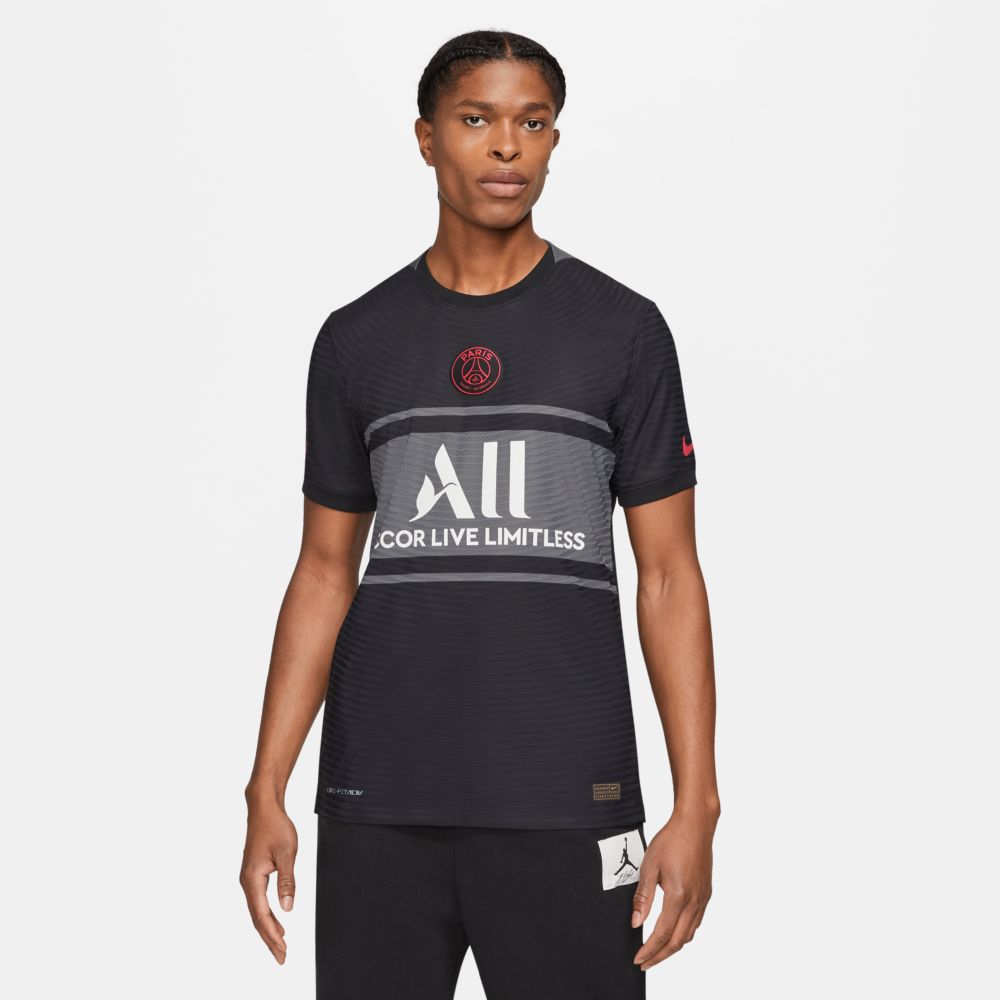 Nike 2021-22 PSG Third ADV Match Jersey - Black-Grey (Model - Front)