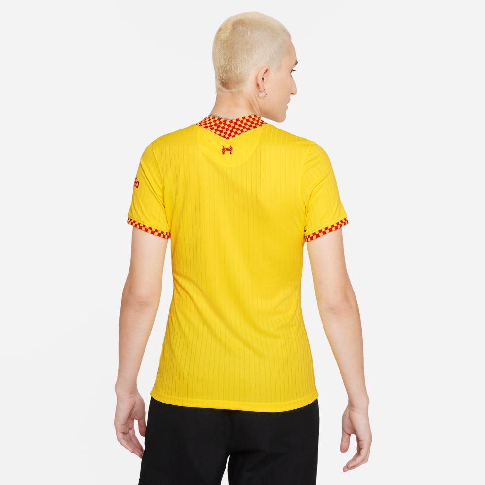 Nike 2021-22 Liverpool Women Third Jersey - Yellow (Model - Back)