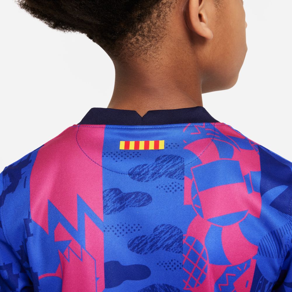 Nike 2021-22 Barcelona Youth Third Jersey - Hyper Royal-Varsity Maize (Detail 2)