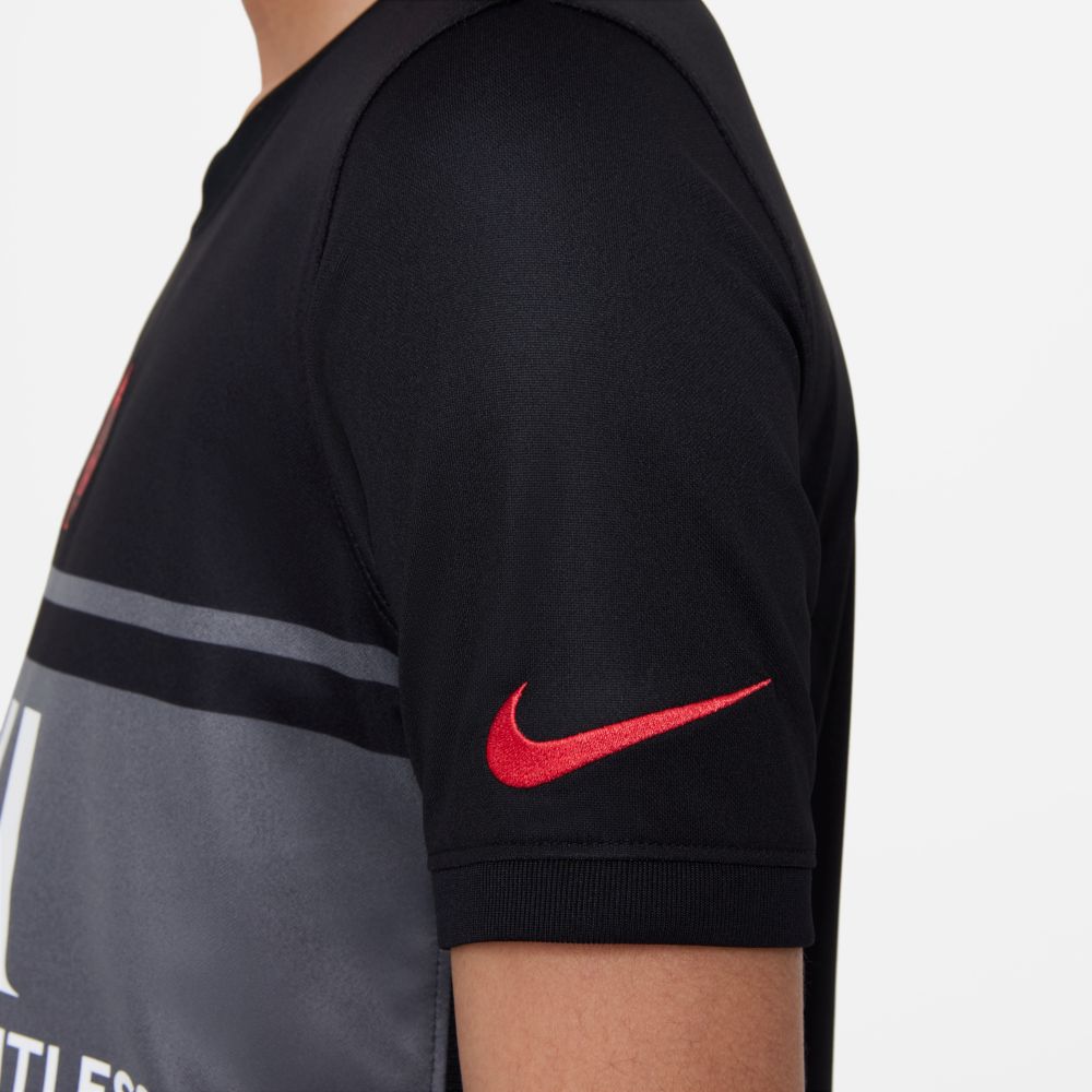 Nike 2021-22 PSG Youth Third jersey - Black-Grey (Detail 3)
