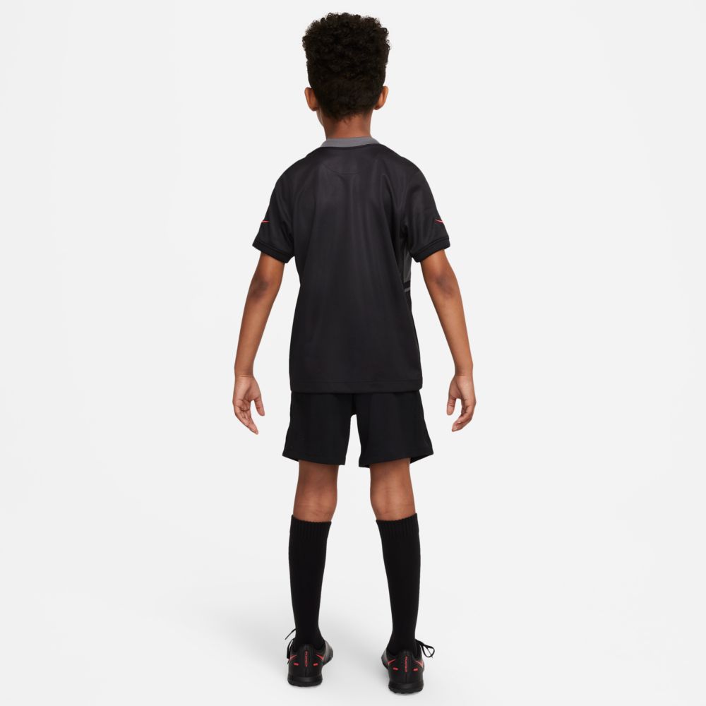 Nike 2021-22 PSG Little Kids Third Kit - Black (Model - Back)