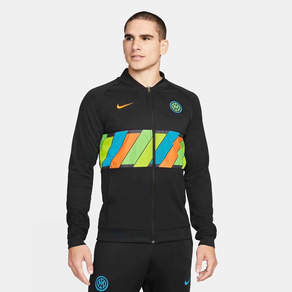 Nike 2021-22 Inter Milan I96 Anthem Jacket - Black-Multi (Model - Front)