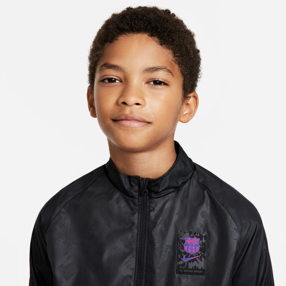 Nike 2021-22 Barcelona Youth Dry-Repel Academy AWF Jacket - Black (Detail 1)